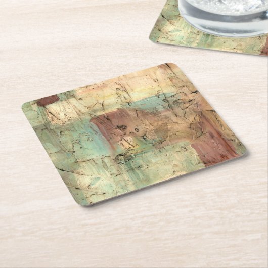 Erdtonmalerei mit gerissener Oberfläche Rechteckiger Pappuntersetzer (angewinkelt)