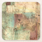 Erdtonmalerei mit gerissener Oberfläche Rechteckiger Pappuntersetzer (Vorderseite)