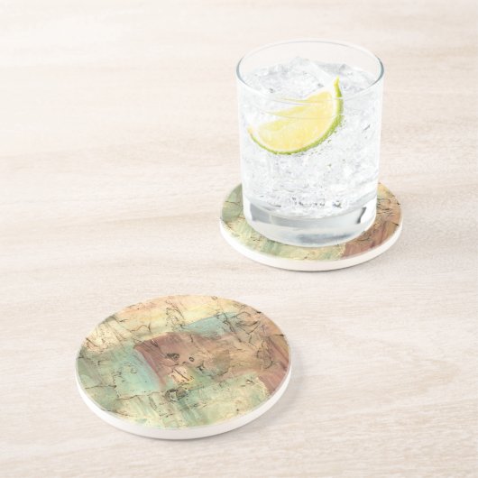 Erdtonmalerei mit gerissener Oberfläche Sandstein Untersetzer (Seite)