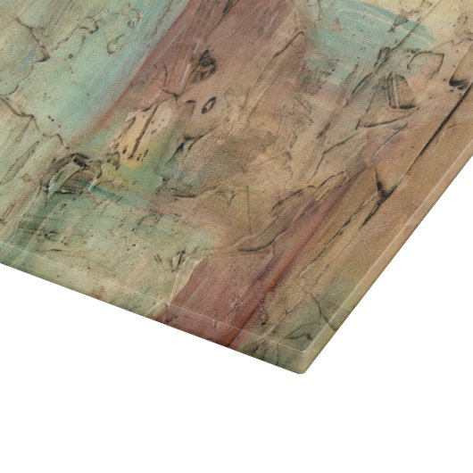 Erdtonmalerei mit gerissener Oberfläche Schneidebrett (Ecke)