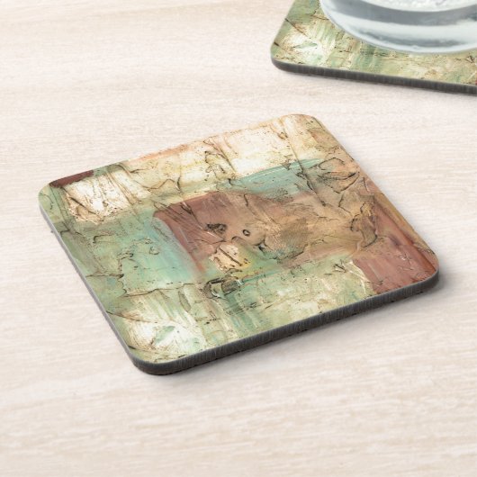 Erdtonmalerei mit gerissener Oberfläche Untersetzer (Linke Seite)