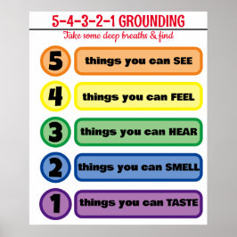 Erdungstechnik für Angst/Stress 5 Sinne Poster