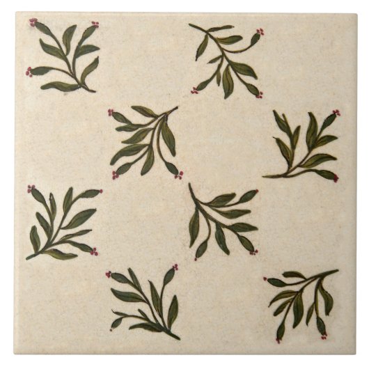 Erdware Matching Tile 1/3 grüne Blätter/Stiele Fliese (Vorderseite)