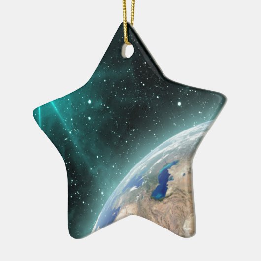 Erdweltraum Keramik Ornament (Links)