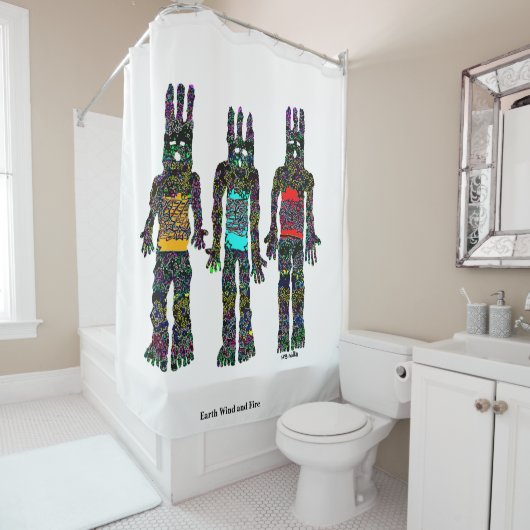 Erdwind und -feuer duschvorhang (Beispiel)