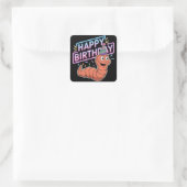 Erdwurm mit Birhday-Nebel Quadratischer Aufkleber (Tasche)