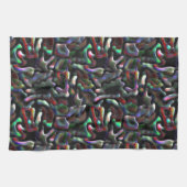 Erdwurmförmige, bunte künstliche Leckereien? Geschirrtuch (Horizontal)