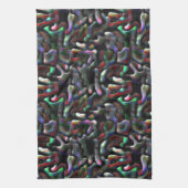 Erdwurmförmige, bunte künstliche Leckereien? Geschirrtuch (Vertikal)