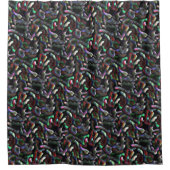 Erdwurmförmige, farbenfrohe Leckereien? Showe Duschvorhang (Vorderseite)