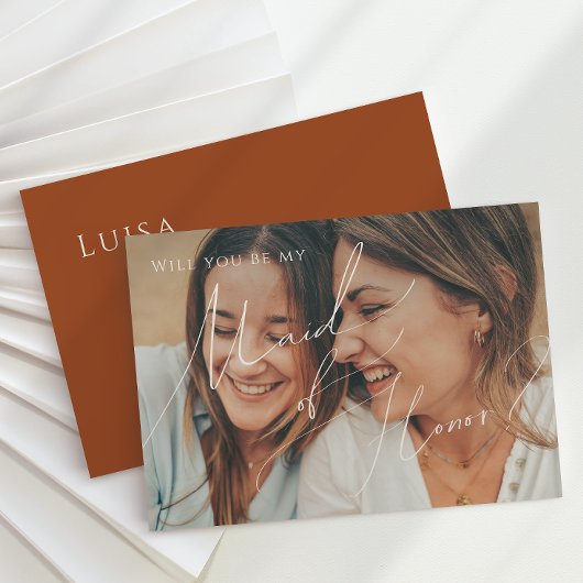 Erdwüstenrost verblasste Foto-Trauzeugin Einladung