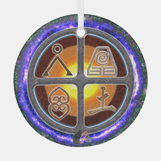 Erdzeichen Ornament Aus Glas (Vorderseite)