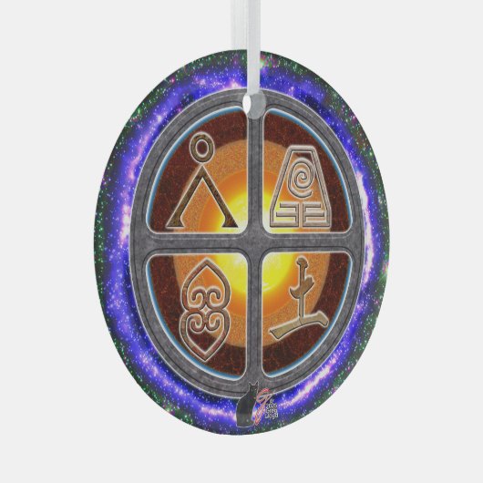 Erdzeichen Ornament Aus Glas (Vorderseite Rechts)