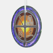 Erdzeichen Ornament Aus Glas (Vorderseite links)