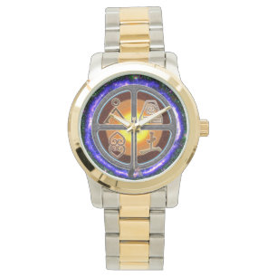 Erdzeichen Zwei Töne Armbanduhr