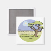 Erdzitat des Ghandi-Magneten Magnet (Vorderseite/Rückseite)