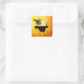 Erdzunge Quadratischer Aufkleber (Tasche)