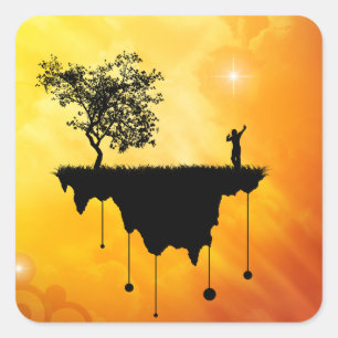 Erdzunge Quadratischer Aufkleber