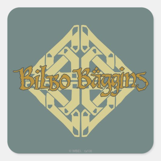 Erebor - BILBO BAGGINS™ Name Quadratischer Aufkleber (Vorderseite)