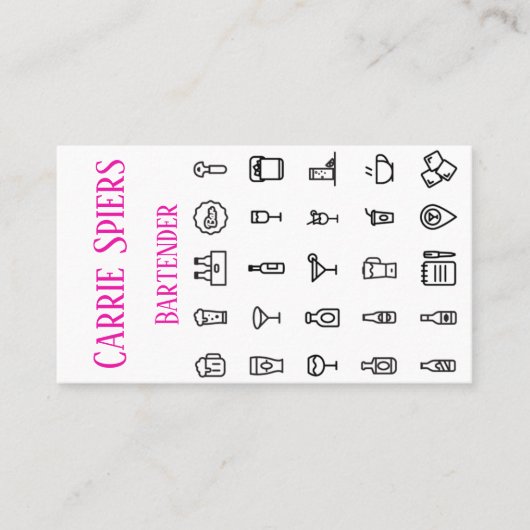 Ereignis-Barkeeper-Geschäfts-Karte Visitenkarte (Vorderseite)