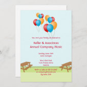 Ereignis des bunten Ballonsommer-Picknicks im Einladung (Vorne/Hinten)