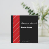 Ereignis des roten Teppichs rot und schwarz Einladung (Stehend Vorderseite)