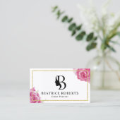 Ereignis-Planungs-Schönheits-Monogramm-Goldrahmen Visitenkarte (Stehend Vorderseite)