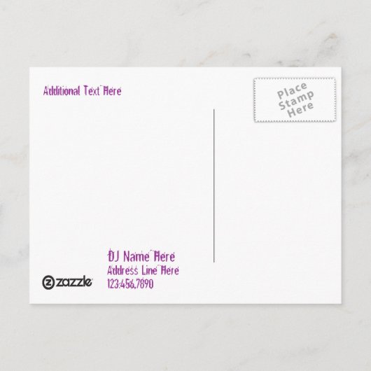 Ereignisabfrage für Postcard-Vorlagen Postkarte (Rückseite)