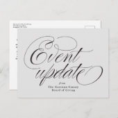 Ereignisaktualisierung grau postkarte (Vorne/Hinten)