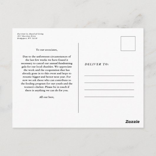 Ereignisaktualisierung pink postkarte (Rückseite)