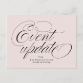 Ereignisaktualisierung pink postkarte (Vorderseite)