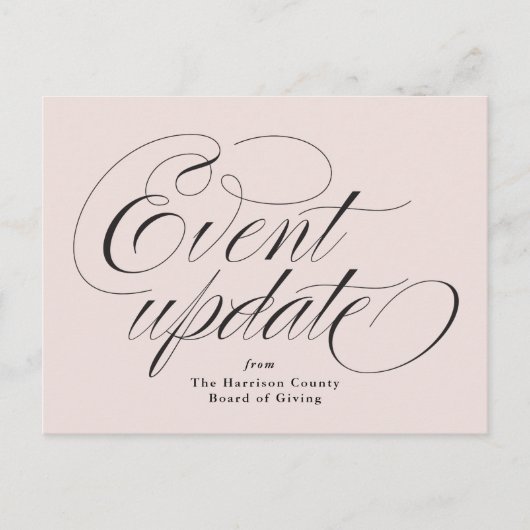 Ereignisaktualisierung pink postkarte (Vorderseite)
