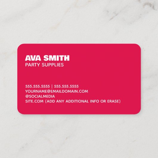 Ereignisdekor Visitenkarte (Rückseite)