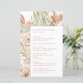 Ereignismenü für Boho-Rose und tropische Blätter (Stehend Vorderseite)