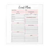 Ereignisplan-Editor Notizblock (Vorderseite)