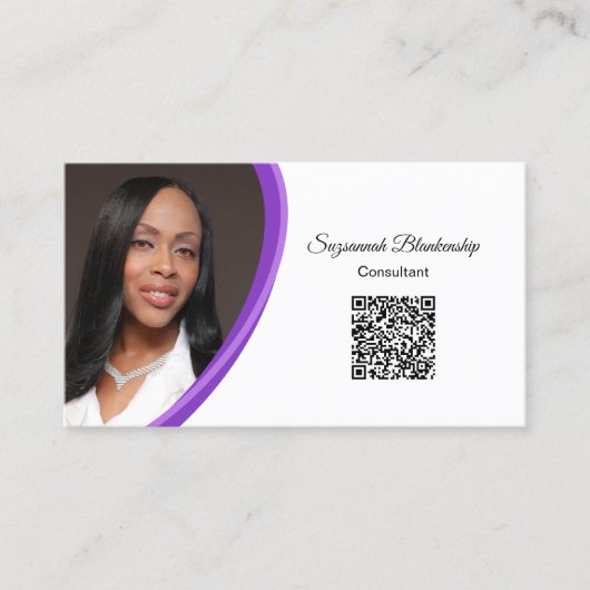 Ereignisplaner Lila QR-Code für das benutzerdefini Visitenkarte (Vorderseite)