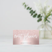 Ereignisplaner RosengoldGlitter ombre metallisch Visitenkarte (Stehend Vorderseite)