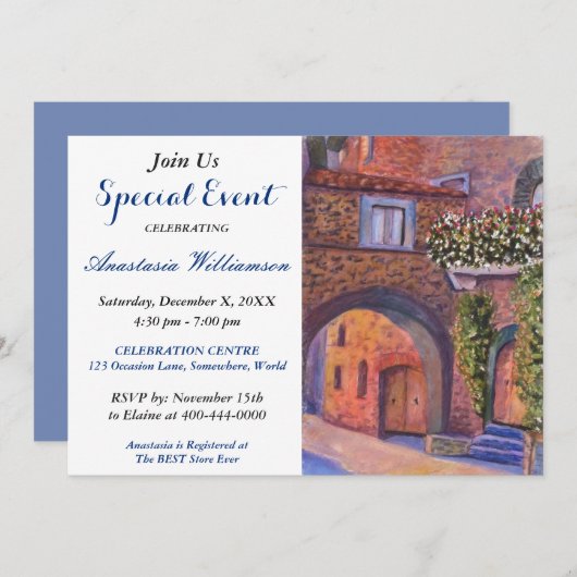 EREIGNISSE DES NEIGHBORHOOD-PARTY EINLADUNG (Vorne/Hinten)