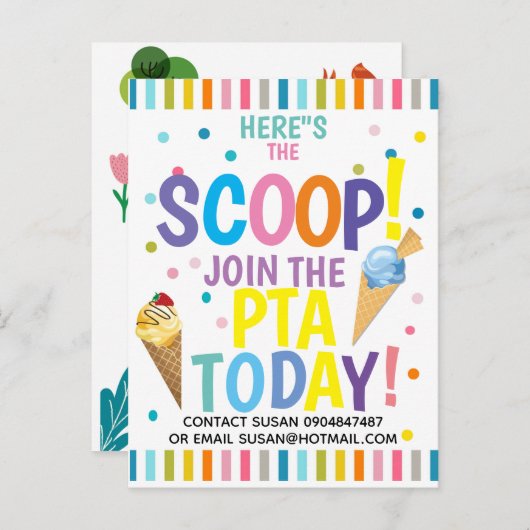 Ereignisthemahelfer Pta oder Zapfwellenantriebs Ankündigungspostkarte (Vorne/Hinten)