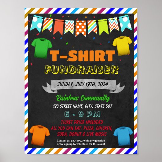 Ereignisvorlage für T - Shirt-Fundraiser Poster (Vorne)