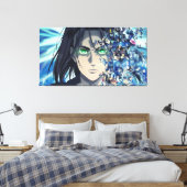 Eren Yeager Canvas Print Leinwanddruck (Insitu (Schlafzimmer))