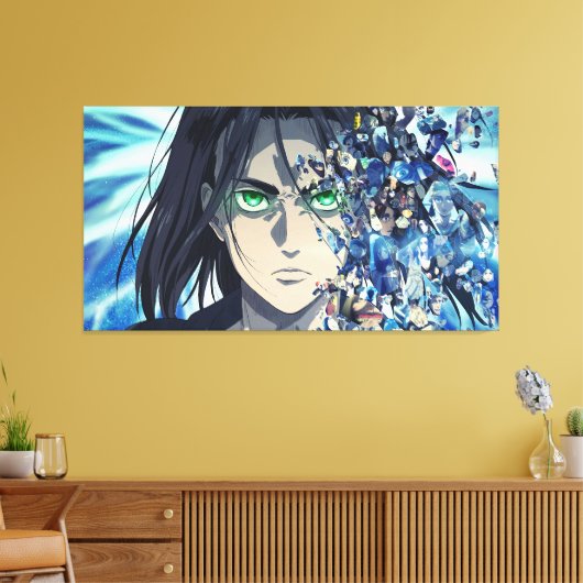 Eren Yeager Canvas Print Leinwanddruck (Insitu (Wohnzimmer))