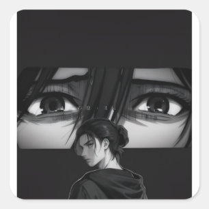 Eren Yeager letzte Staffel Ästhetik Anime Aufklebe Quadratischer Aufkleber