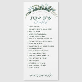 Erev Shabbos Checkliste Floral Magnetische Erinner Magnetkarte