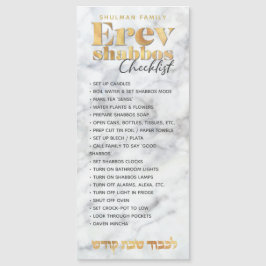 Erev Shabbos Checkliste Marmor Magnetische Erinner Magnetkarte