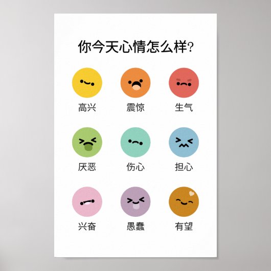 Erfahren Sie Gefühls Emotionen (auf Mandarin) Poster (Vorne)