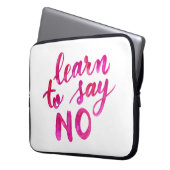 Erfahren Sie, nein zu sagen - pink Laptopschutzhülle (Vorderseite Links)