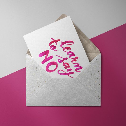 Erfahren Sie, nein zu sagen - pink Postkarte