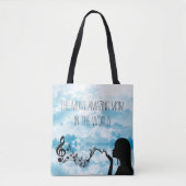 Erfahrener Hintergrund der Blue Sky Typografie Tasche (Vorderseite)