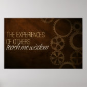 "Erfahrungen lehren Weisheit" Motivation Affirmati Poster (Vorne)