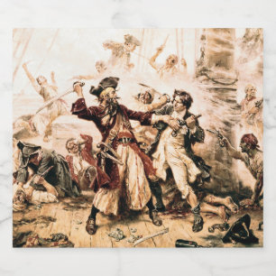 Erfasse den Piraten Blackbeard, Queen Anne's Reven Schaumweinetikett